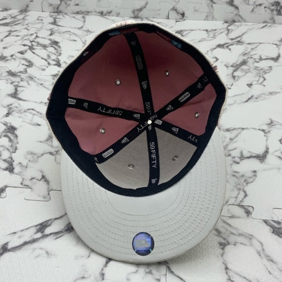 Men's New Era Cap Vintage Off White | Pink Boston Red Sox 59FIFTY MLB Hats NWT - Picture 3 of 7